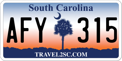 SC license plate AFY315