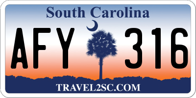SC license plate AFY316