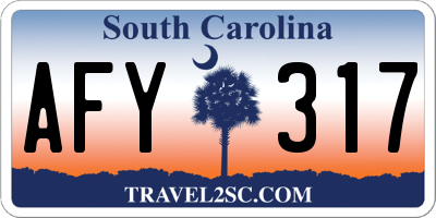 SC license plate AFY317