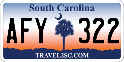 SC license plate AFY322