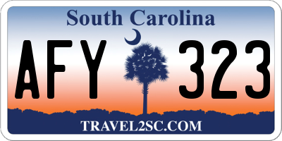 SC license plate AFY323