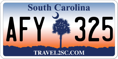 SC license plate AFY325