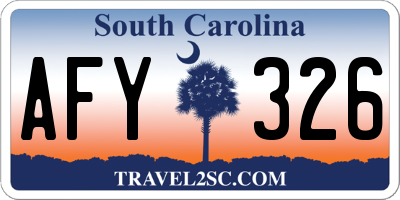 SC license plate AFY326