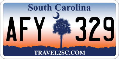 SC license plate AFY329