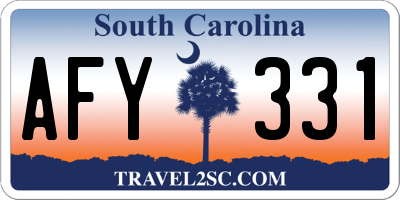 SC license plate AFY331