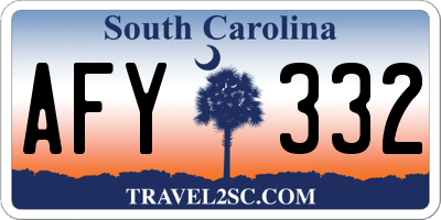 SC license plate AFY332
