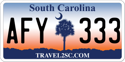 SC license plate AFY333