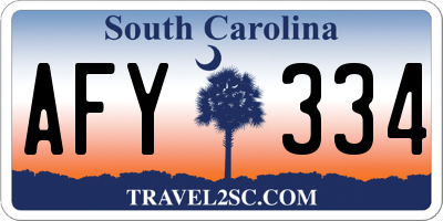 SC license plate AFY334
