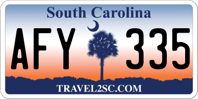 SC license plate AFY335