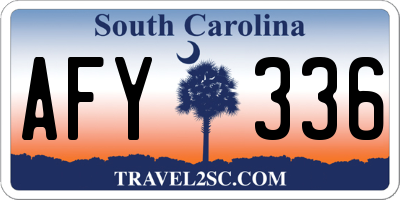 SC license plate AFY336