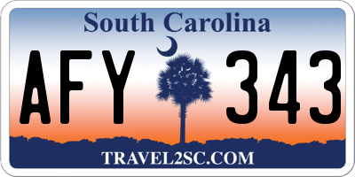 SC license plate AFY343