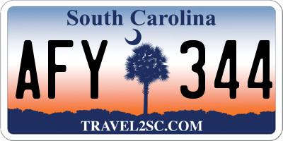 SC license plate AFY344