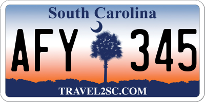 SC license plate AFY345