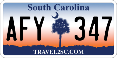 SC license plate AFY347