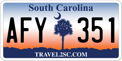 SC license plate AFY351