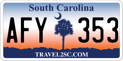 SC license plate AFY353