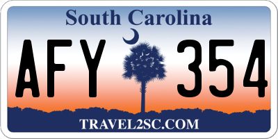 SC license plate AFY354
