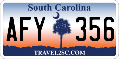 SC license plate AFY356