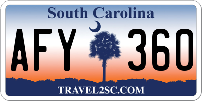 SC license plate AFY360