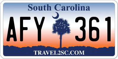SC license plate AFY361