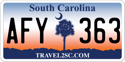 SC license plate AFY363