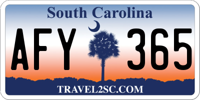 SC license plate AFY365