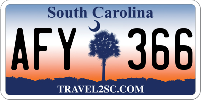 SC license plate AFY366