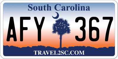SC license plate AFY367