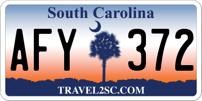 SC license plate AFY372