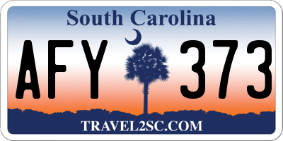 SC license plate AFY373