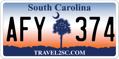 SC license plate AFY374