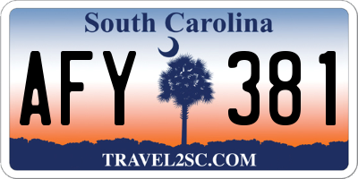 SC license plate AFY381