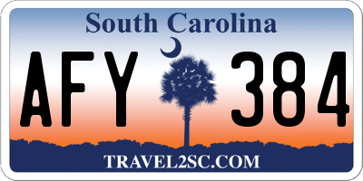 SC license plate AFY384