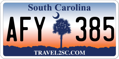 SC license plate AFY385