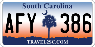 SC license plate AFY386