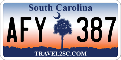 SC license plate AFY387