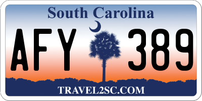 SC license plate AFY389