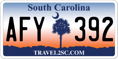SC license plate AFY392