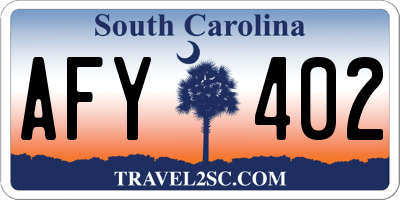 SC license plate AFY402