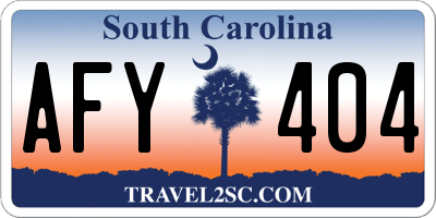 SC license plate AFY404