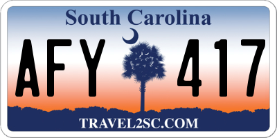 SC license plate AFY417