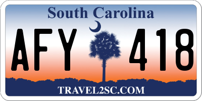 SC license plate AFY418