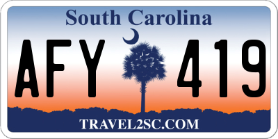 SC license plate AFY419
