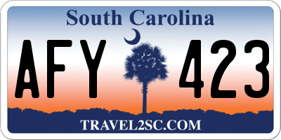 SC license plate AFY423