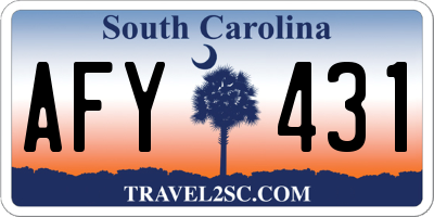 SC license plate AFY431