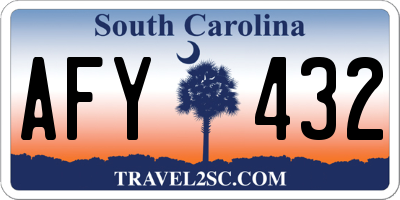 SC license plate AFY432