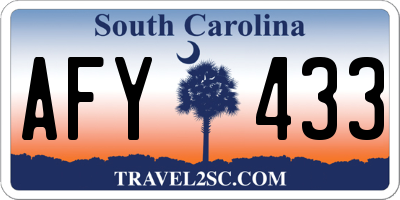 SC license plate AFY433