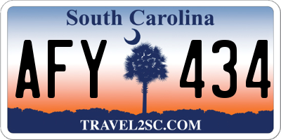 SC license plate AFY434