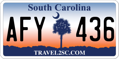 SC license plate AFY436