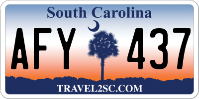 SC license plate AFY437